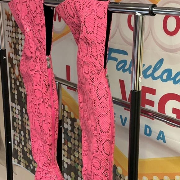 Cape Robbin Pink Over the Knee Boots with Glitter